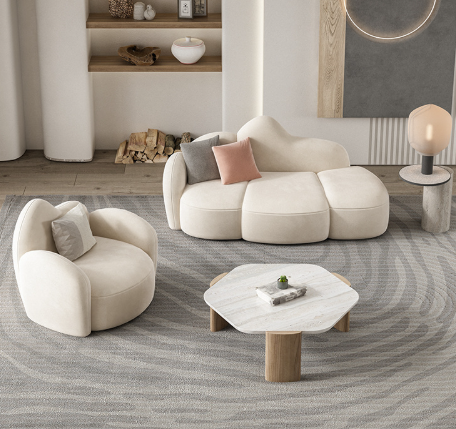 Creative Nordic-Style Plush Cloud Sofa, Mountain-Shaped Upholstered Sofa - Living room furniture - QONKA HOME