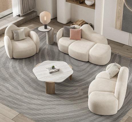 Creative Nordic-Style Plush Cloud Sofa, Mountain-Shaped Upholstered Sofa - Living room furniture - QONKA HOME