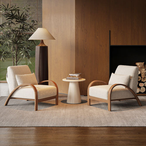 Minimalist Lambswool Single-Seater Living Room Armchair - Living room furniture - QONKA HOME