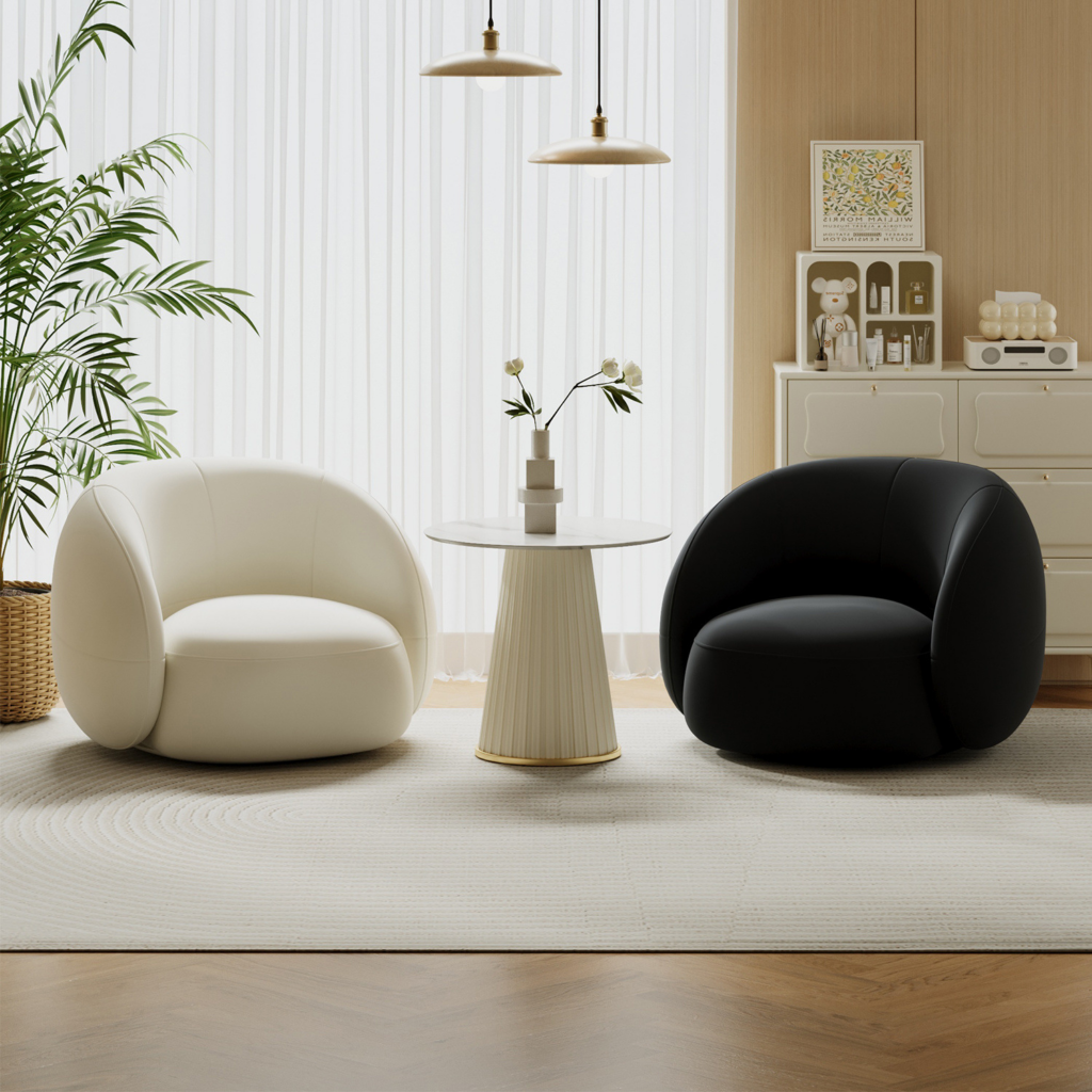 Round Bubble Single Accent Chair - Living room furniture - QONKA HOME