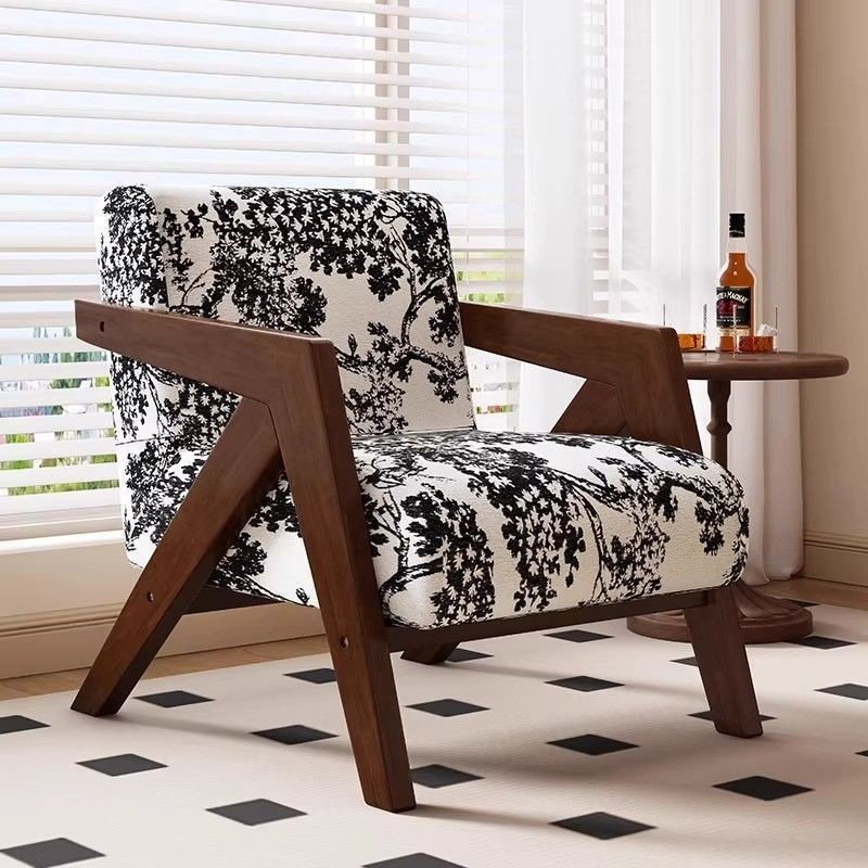 Mid Century Wooden Frame Accent Chair