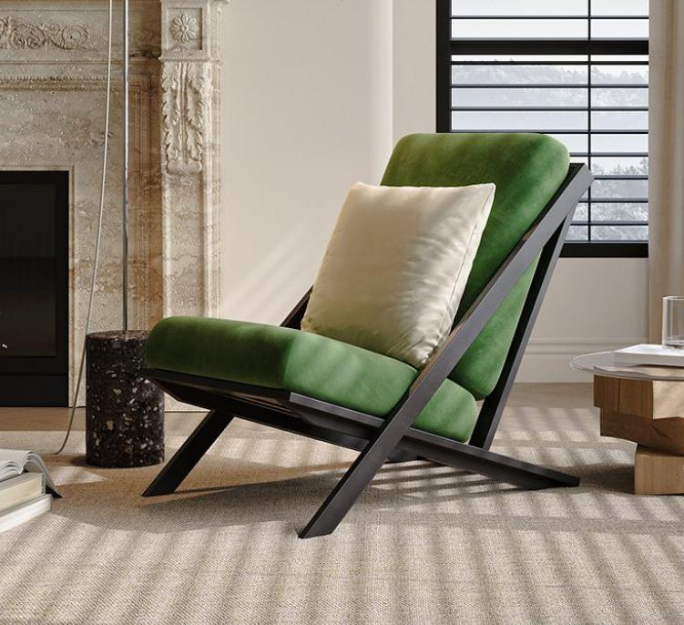 Nordic solid wood, light-luxury modern minimalist single chair