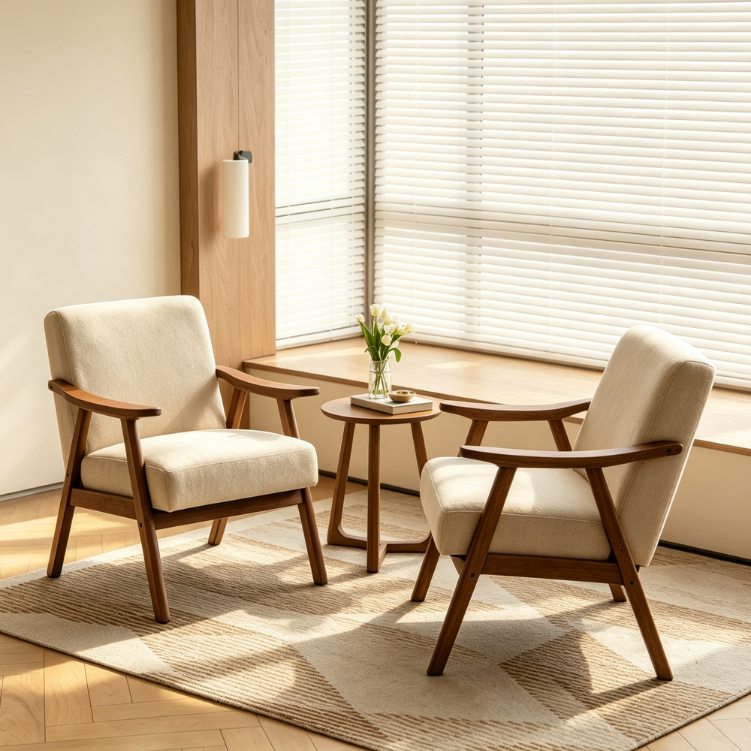 Solid Wood Accent Leisure Chair