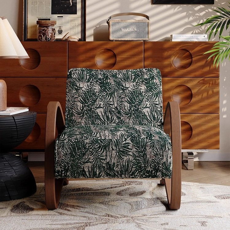 Print Fabric Accent Leisure Chair