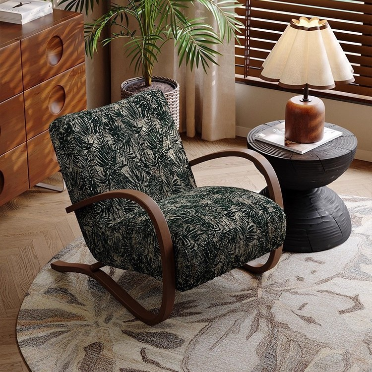 Print Fabric Accent Leisure Chair