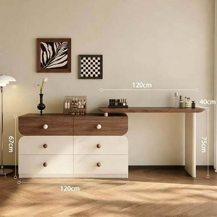 Extendable Combination Makeup Vanity Table