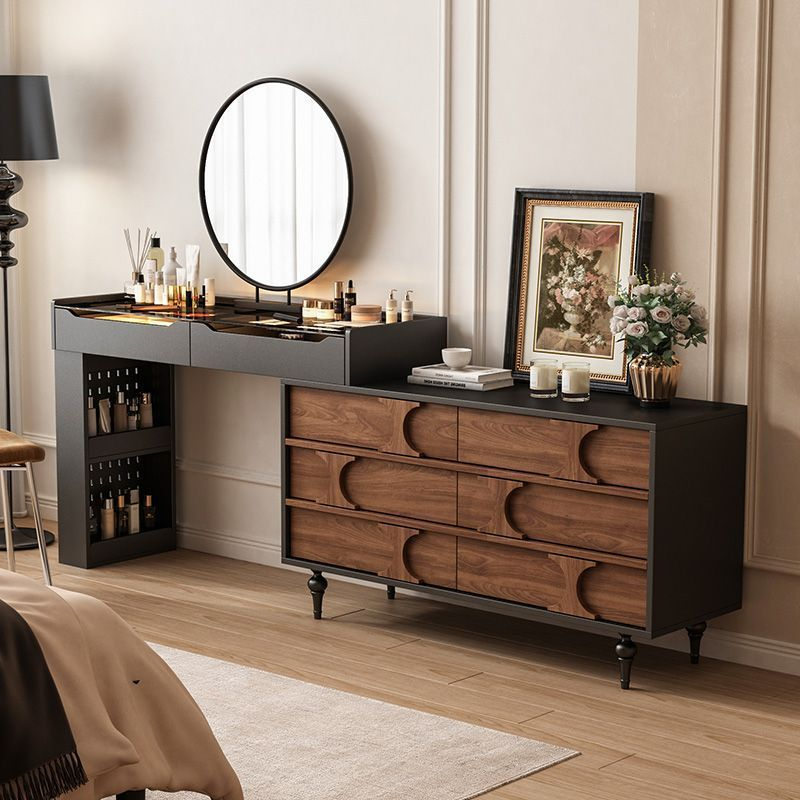 Carved Arched Tufted Solid Wood Bed