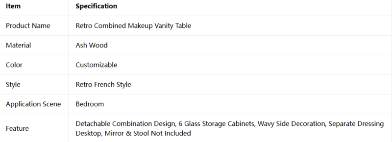 Retro Combined Makeup Vanity Table
