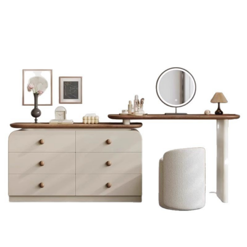 Drawer Chest Curved Bedroom Makeup Desk - Bedroom furniture - QONKA HOME