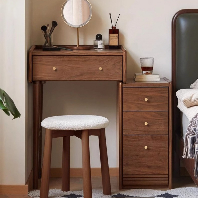 Retro Combined Dressing Table with Side Drawer Chest - Bedroom furniture - QONKA HOME