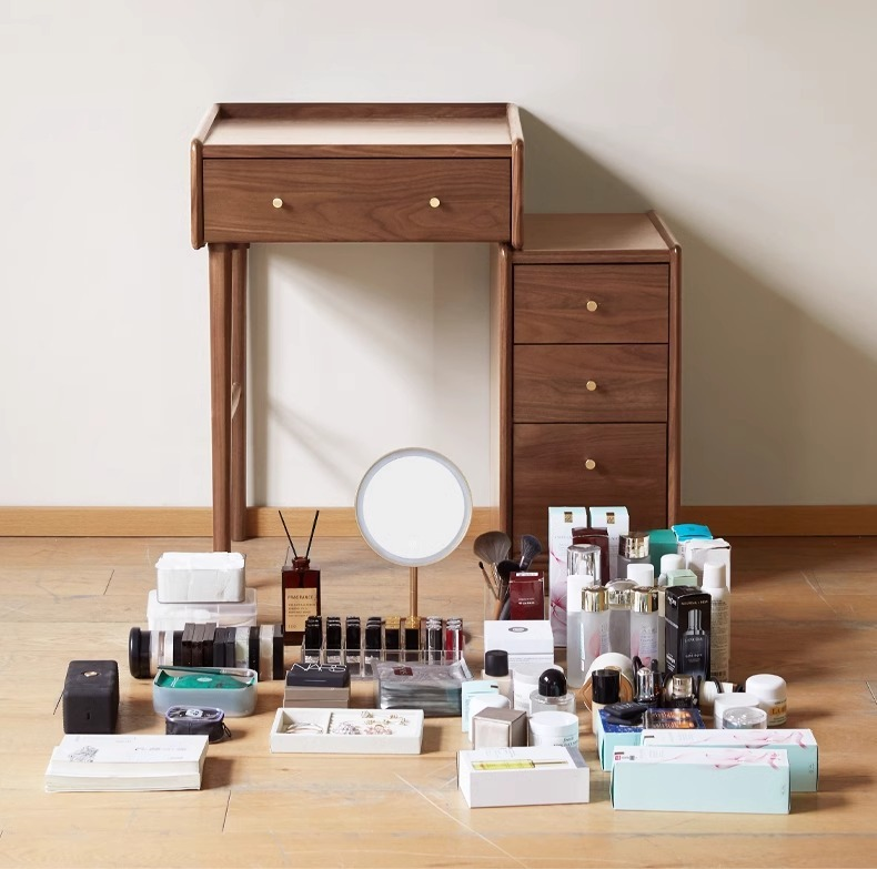 Retro Combined Dressing Table with Side Drawer Chest