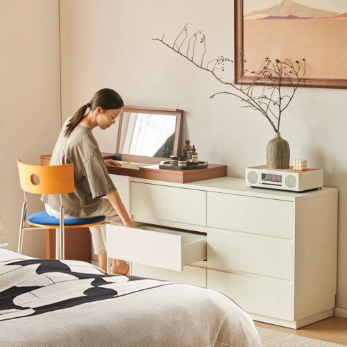 Modern Flip Mirror Combined Dressing Table - Bedroom furniture - QONKA HOME