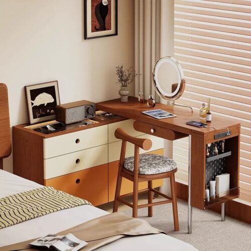 Colored Combined Dressing Table with Chest of Drawers - Bedroom furniture - QONKA HOME