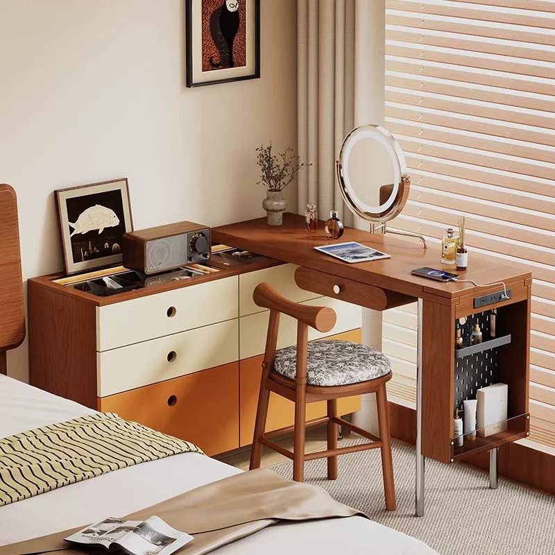 Colored Combined Dressing Table with Chest of Drawers