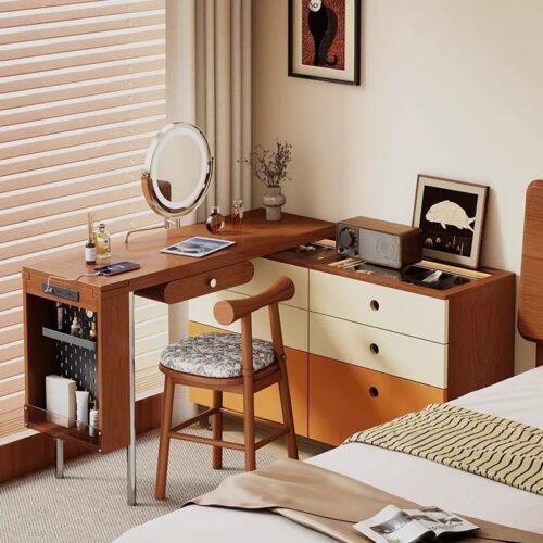 Colored Combined Dressing Table with Chest of Drawers - Bedroom furniture - QONKA HOME