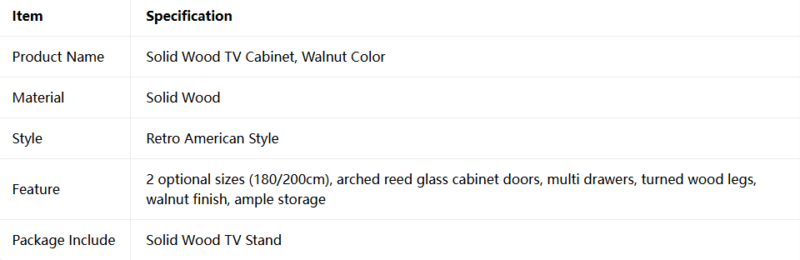Walnut Solid Wood TV Stand