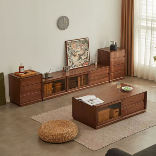 Minimalist Sliding Glass TV Stand - Living room furniture - QONKA HOME