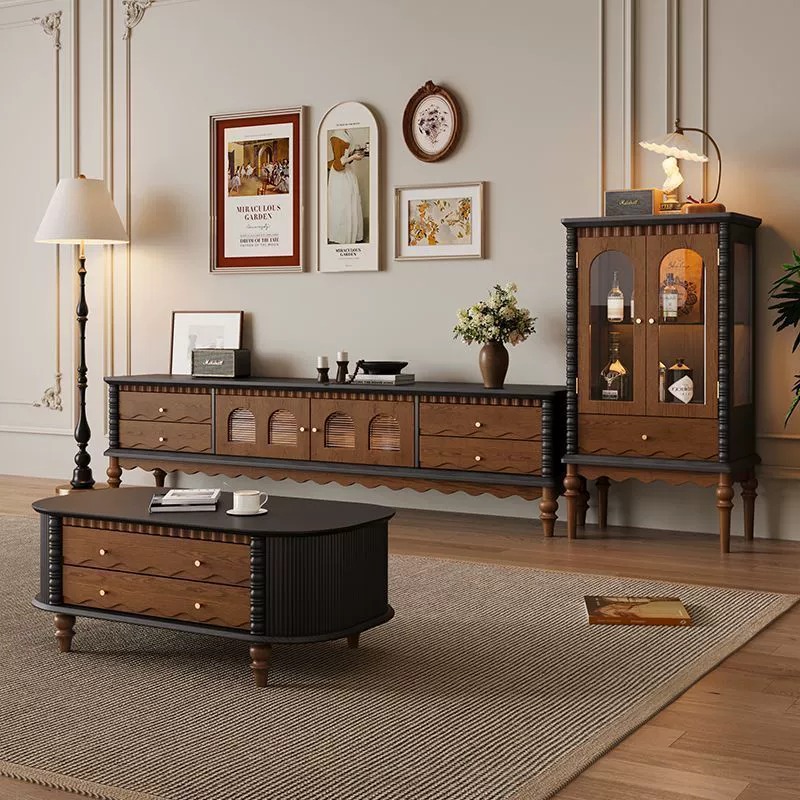 Retro Wood TV Cabinet