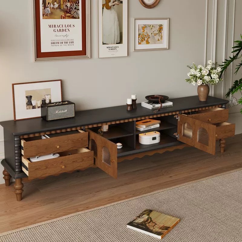 Retro Wood TV Cabinet