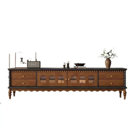 Retro Wood TV Cabinet - Living room furniture - QONKA HOME