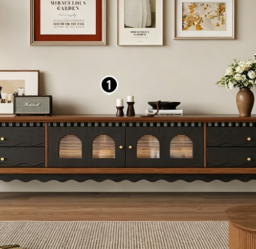 Retro Wood TV Cabinet - Living room furniture - QONKA HOME