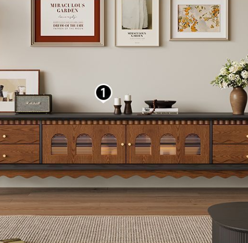 Retro Wood TV Cabinet - Living room furniture - QONKA HOME