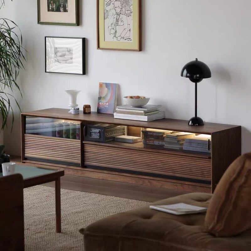 Minimalist Wood TV Cabinet - Living room furniture - QONKA HOME