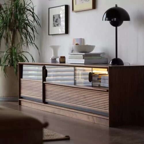Minimalist Wood TV Cabinet - Living room furniture - QONKA HOME