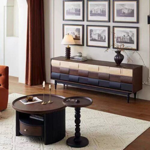 Gradient Wooden Retro Sideboard - Restaurant furniture - QONKA HOME