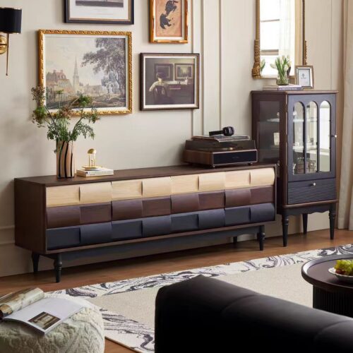 Gradient Wooden Retro Sideboard - Restaurant furniture - QONKA HOME