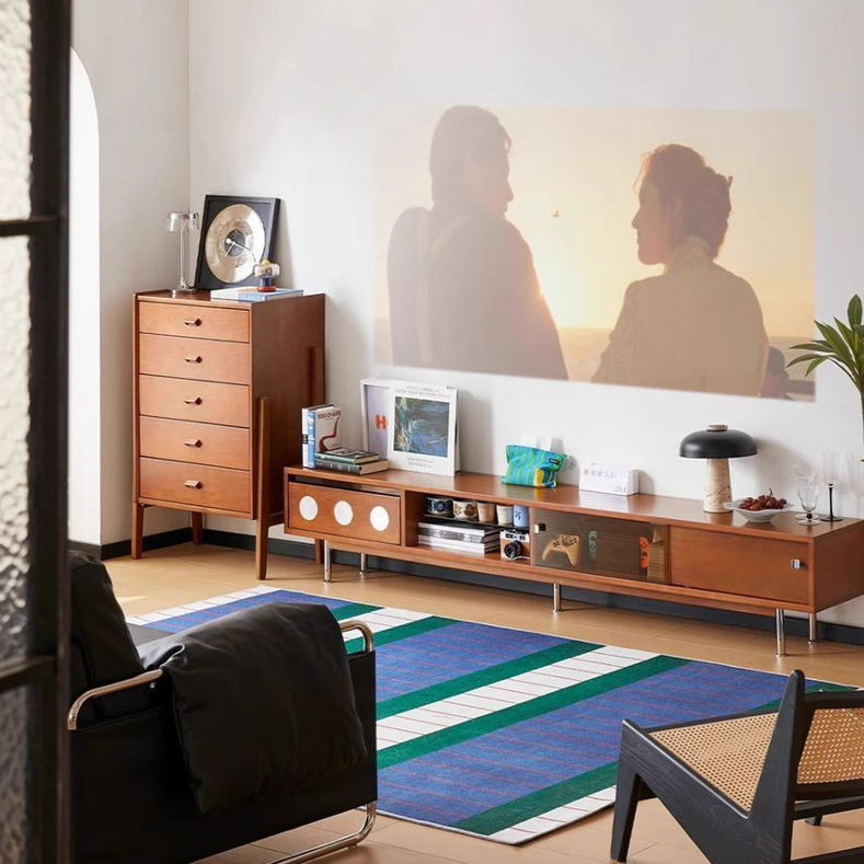 Retro Wooden TV Stand with Metal Legs