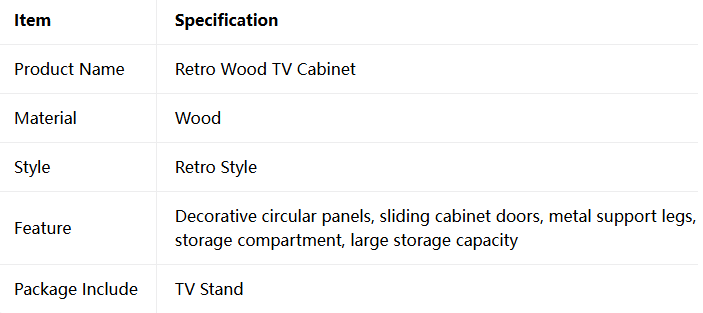 Retro Wooden TV Stand with Metal Legs