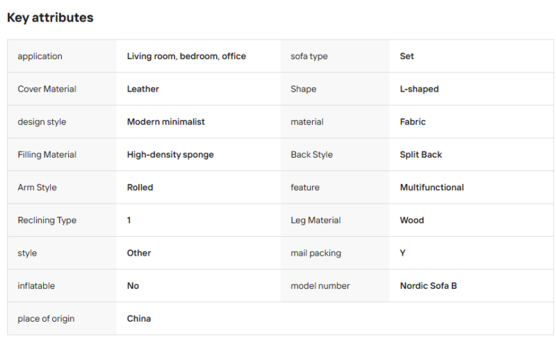 L-shaped leather sofa with rolled arms and wood legs.