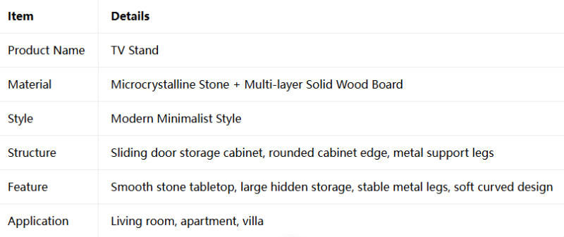 Curved Sliding Door TV Console