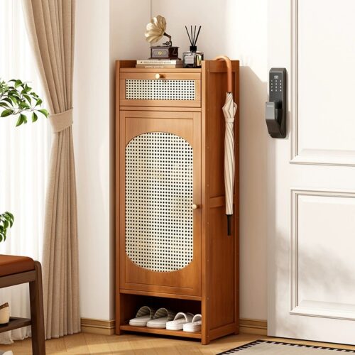 Narrow Tall Shoe Cabinet - Living room furniture - QONKA HOME
