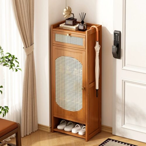 Narrow Tall Shoe Cabinet - Living room furniture - QONKA HOME