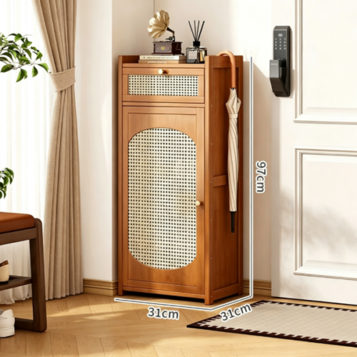 Narrow Tall Shoe Cabinet - Living room furniture - QONKA HOME