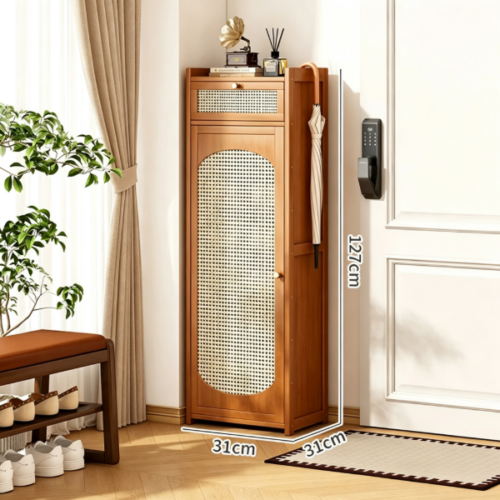 Narrow Tall Shoe Cabinet - Living room furniture - QONKA HOME