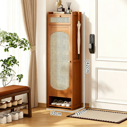 Narrow Tall Shoe Cabinet - Living room furniture - QONKA HOME