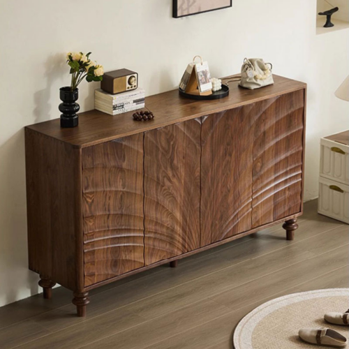 Vintage Freestanding Wooden Shoe Storage Cabinet - Living room furniture - QONKA HOME