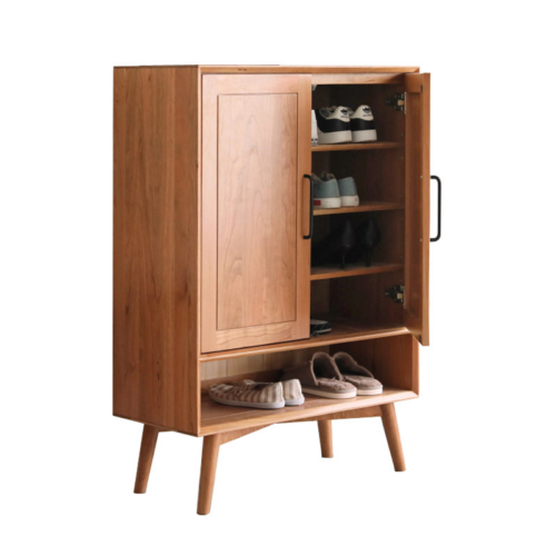 Pine Wood Entryway Shoe Cabinet - Living room furniture - QONKA HOME