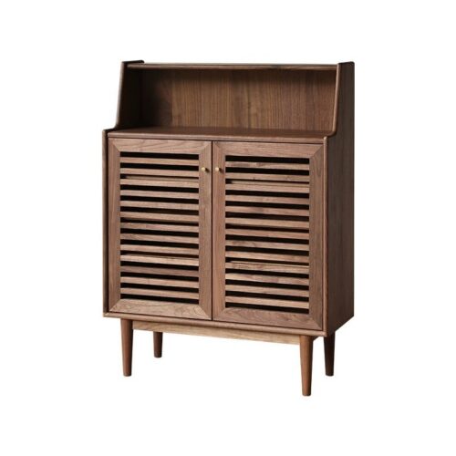 Mid Century Solid Wood Shoe Cabinet - Living room furniture - QONKA HOME