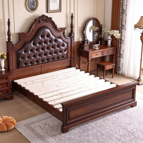 Classic Solid Wood Bed Frame - Bed - QONKA HOME
