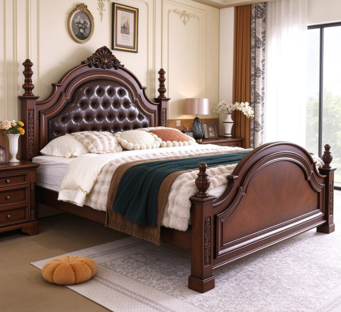 Traditional Solid Wood Bed Frame