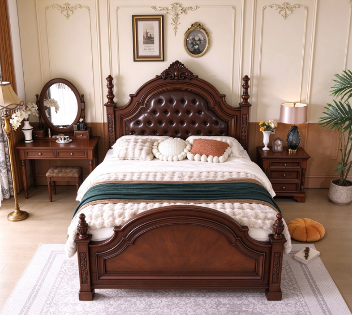 Traditional Solid Wood Bed Frame