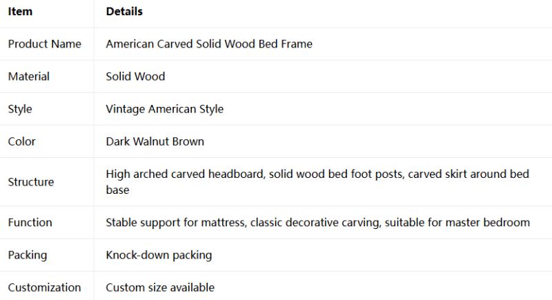 Retro Solid Wood Bed