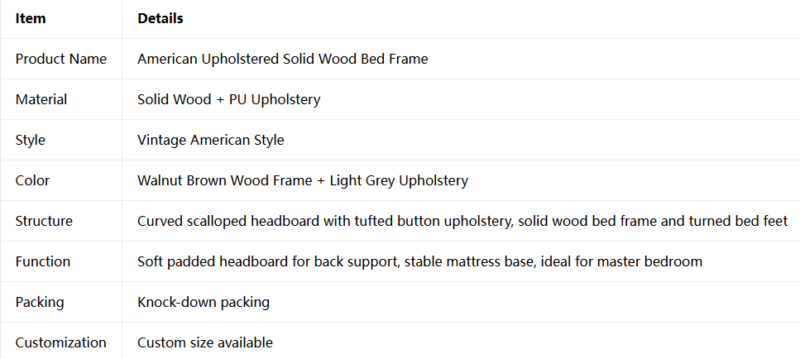 Vintage Solid Wood Bed