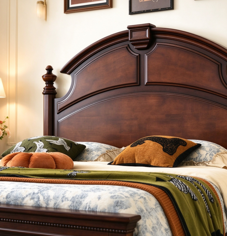 Traditional Solid Wood Platform Bed