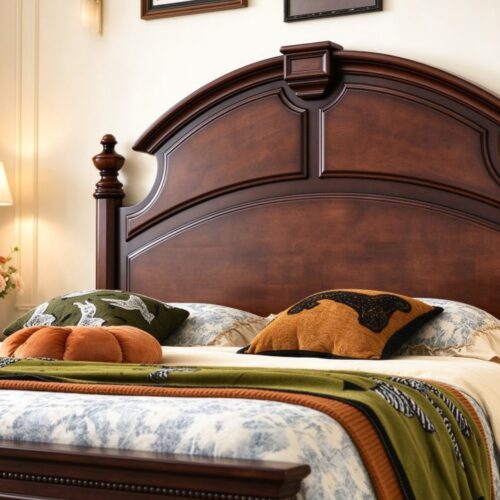 Traditional Solid Wood Platform Bed - Bedroom furniture - QONKA HOME