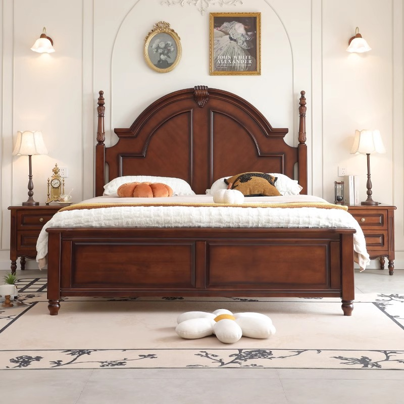 Four Poster Panel Solid Wood Bed Frame